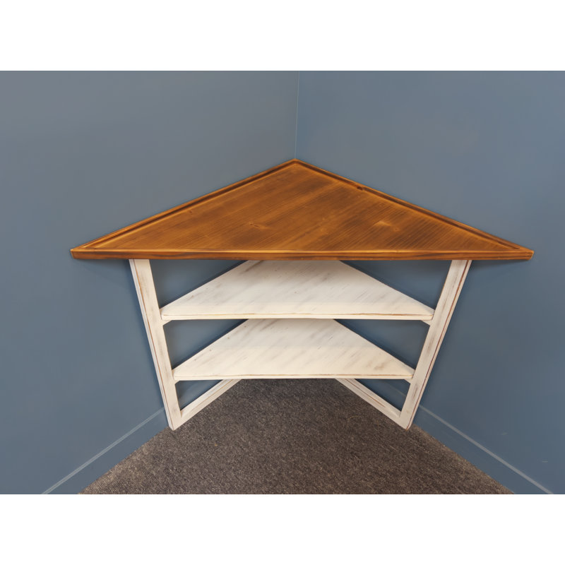 Gracie Oaks Miculek 24'' Tall Solid Wood Triangle Coffee Table